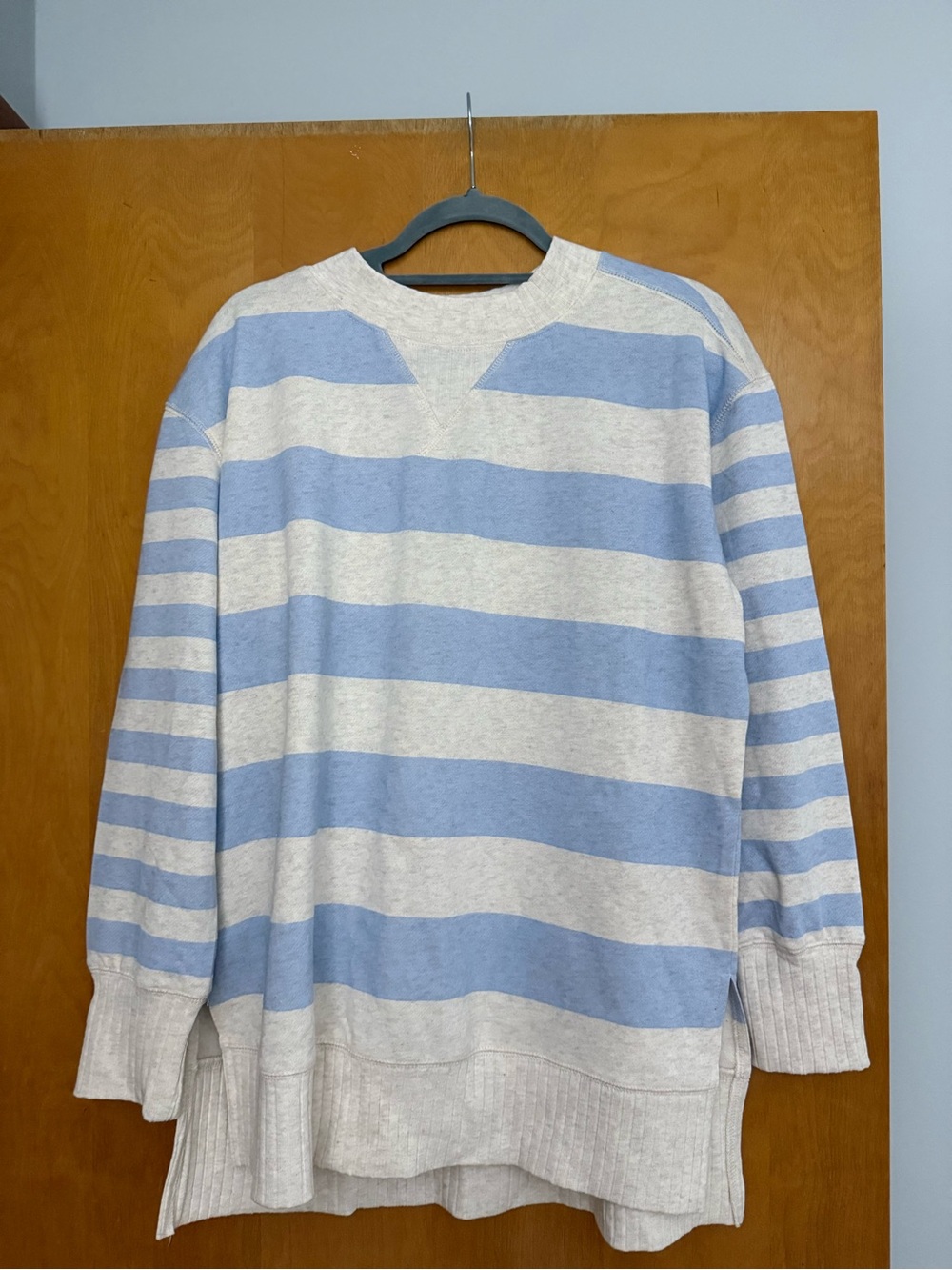 Light Blue and Cream Striped sweater